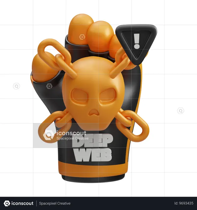 Deep Web Warning  3D Icon