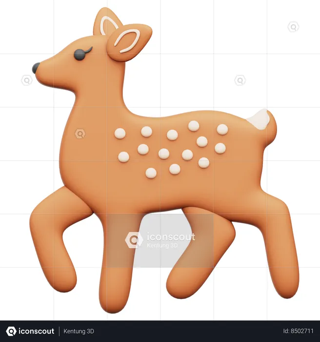 Deer Gingerbread  3D Icon