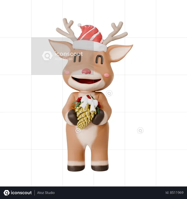 Deer Got Golden Pine  3D Icon