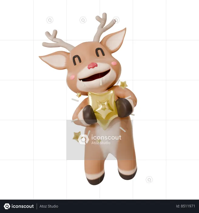 Deer Got The Star  3D Icon