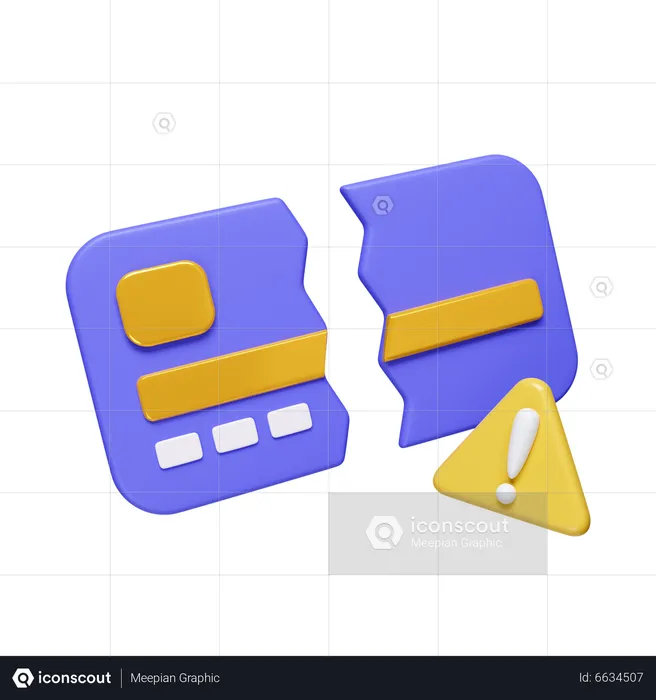 Defekte Kreditkarte  3D Icon