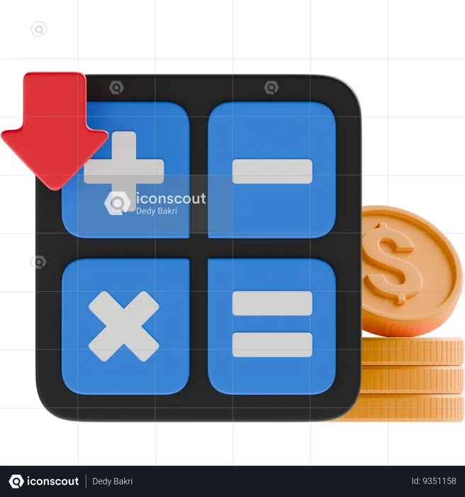 Deficit Calculation  3D Icon