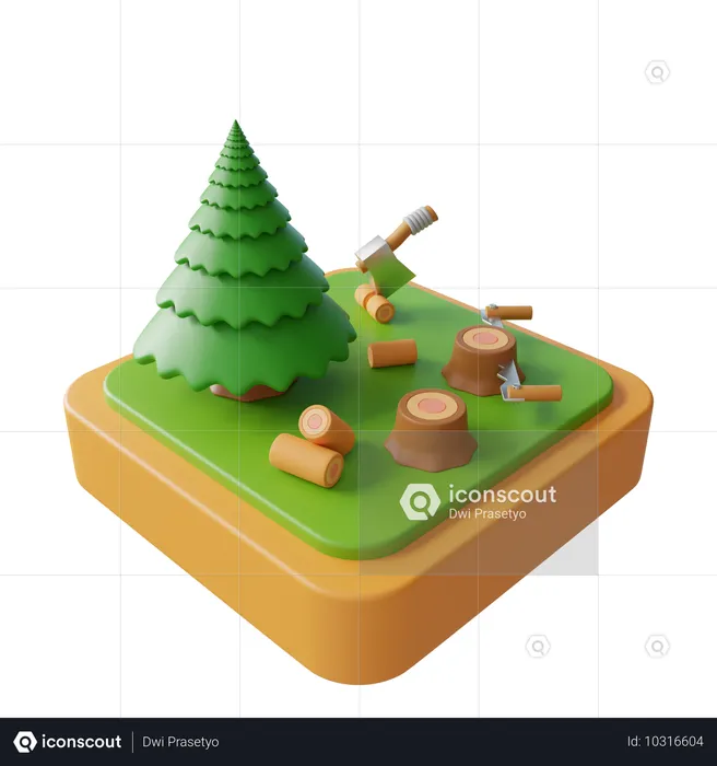 La déforestation  3D Icon