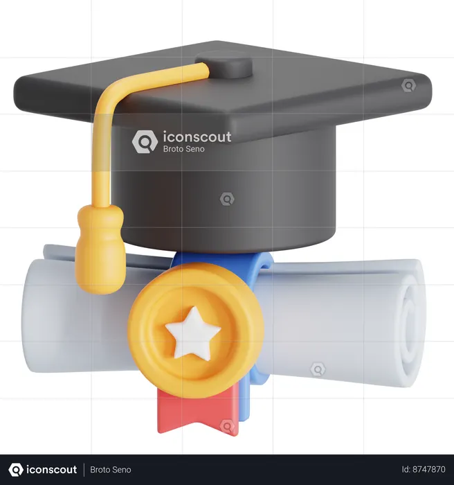 Degree certificate  3D Icon
