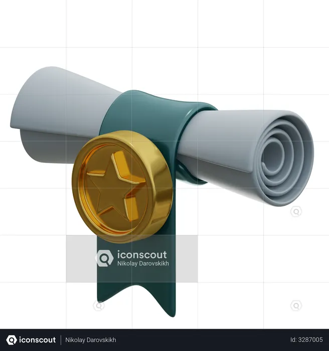 Degree Scroll  3D Illustration