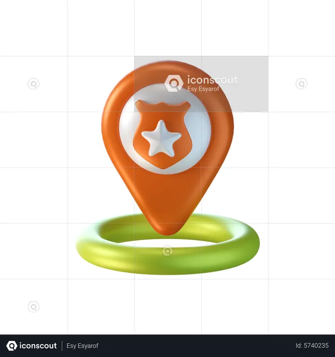 Localização da delegacia  3D Icon