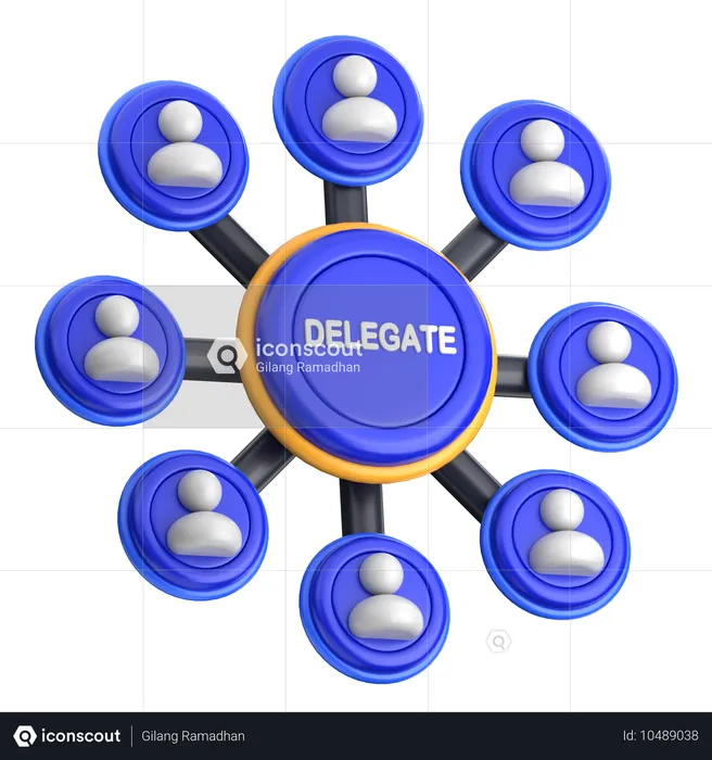 Delegación de tareas  3D Icon