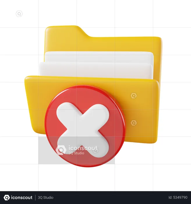 Excluir pasta  3D Icon