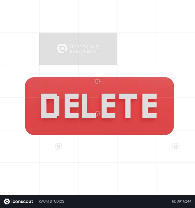 Delete Button  3D Illustration