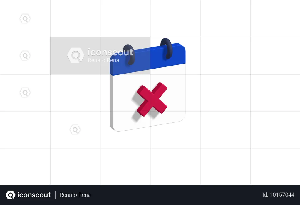 Delete Calendar  3D Icon