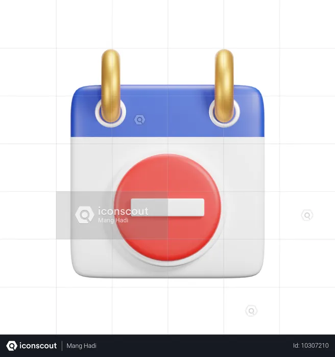 Delete Calendar  3D Icon