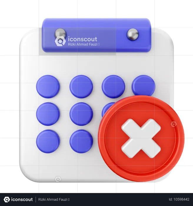 Delete Calendar  3D Icon