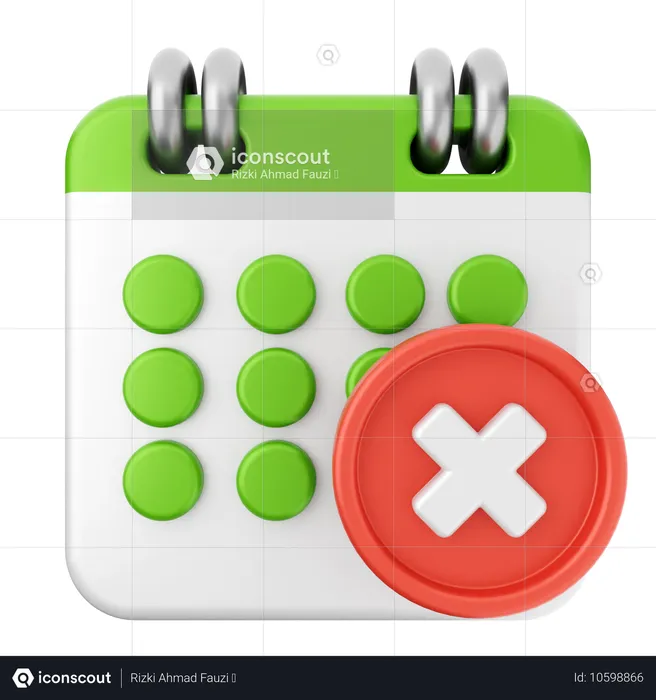 Delete Calendar  3D Icon