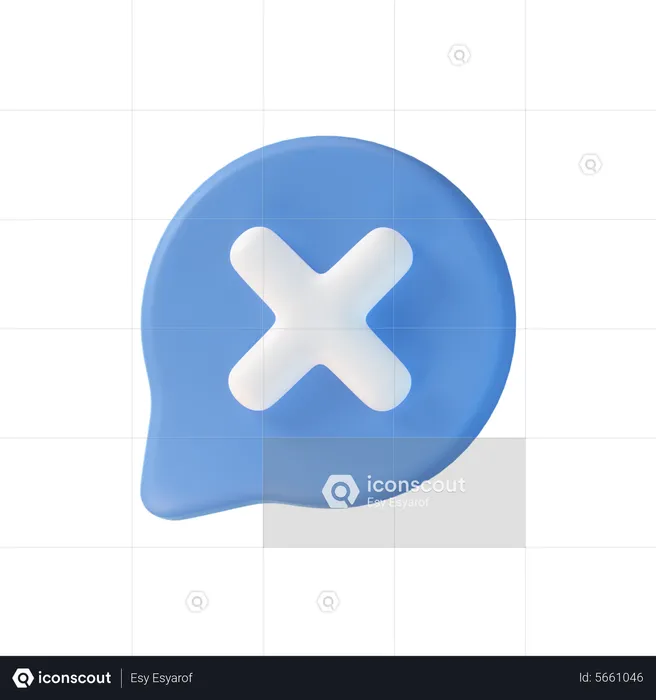 Delete Chat Bubble  3D Icon