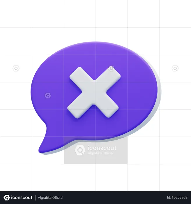 Delete Chat Bubble  3D Icon