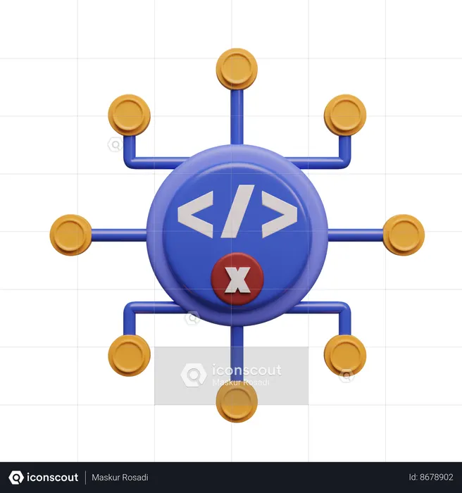 Delete Code  3D Icon