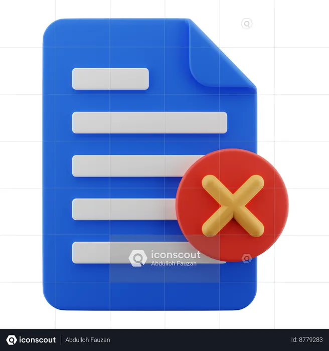 Delete document  3D Icon