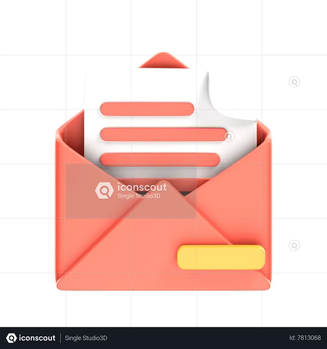 Delete Email  3D Icon