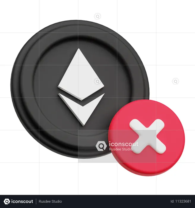 Delete Ethereum  3D Icon