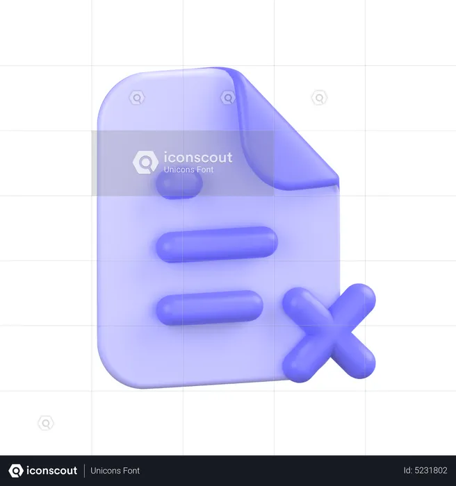 Delete File  3D Icon