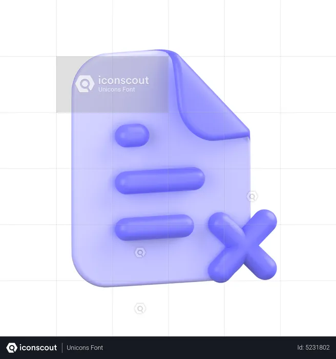 Delete File  3D Icon