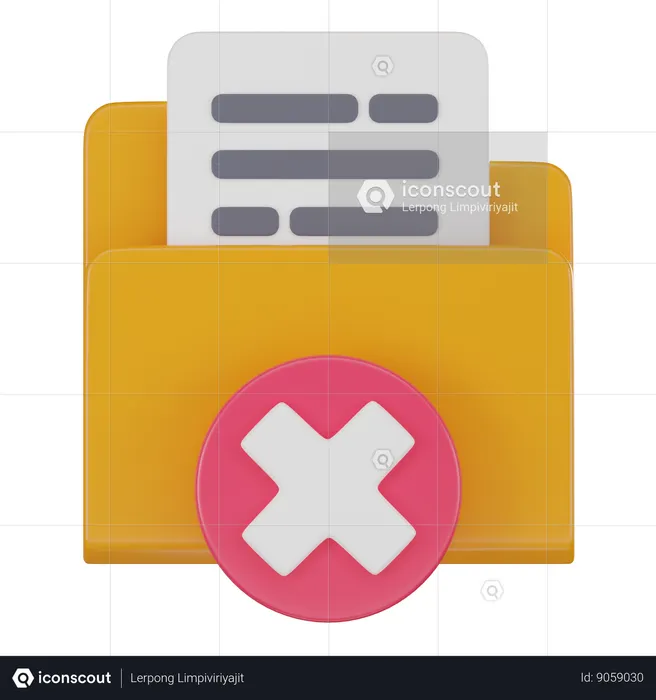 Delete File  3D Icon