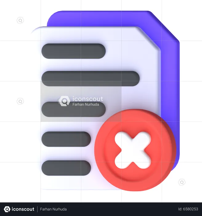 Delete File  3D Icon