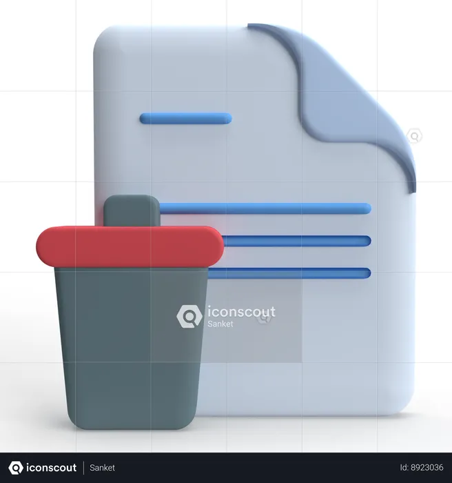 Delete File  3D Icon