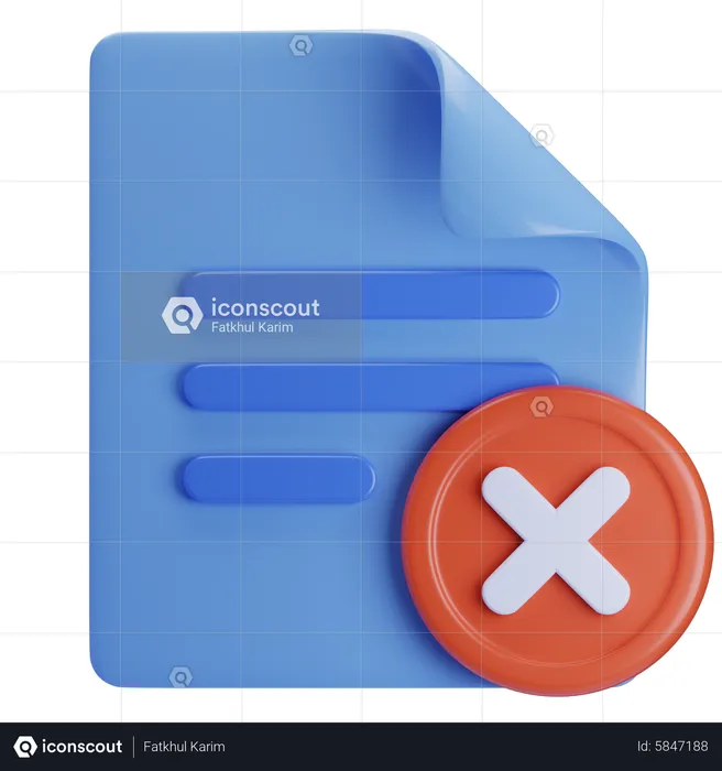 Delete file  3D Icon