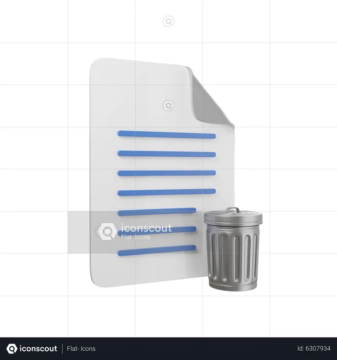 Delete File  3D Icon