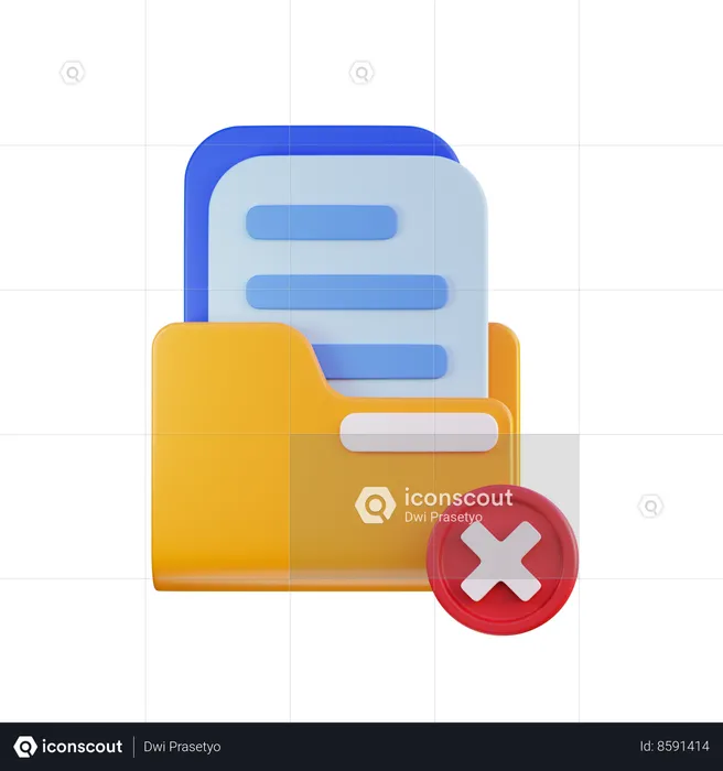 Delete Folder  3D Icon