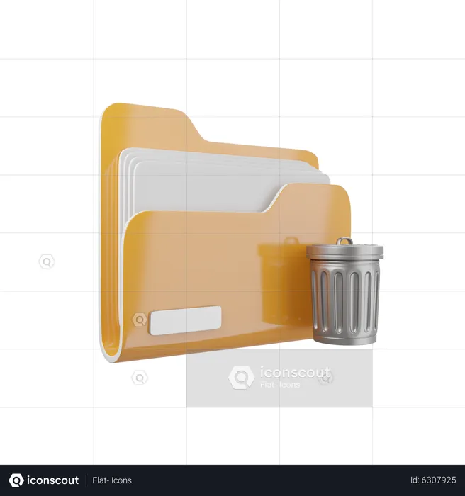 Delete Folder  3D Icon