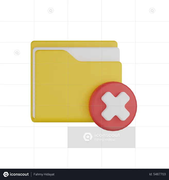 Delete Folder  3D Icon