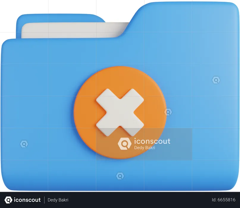 Delete Folder  3D Icon