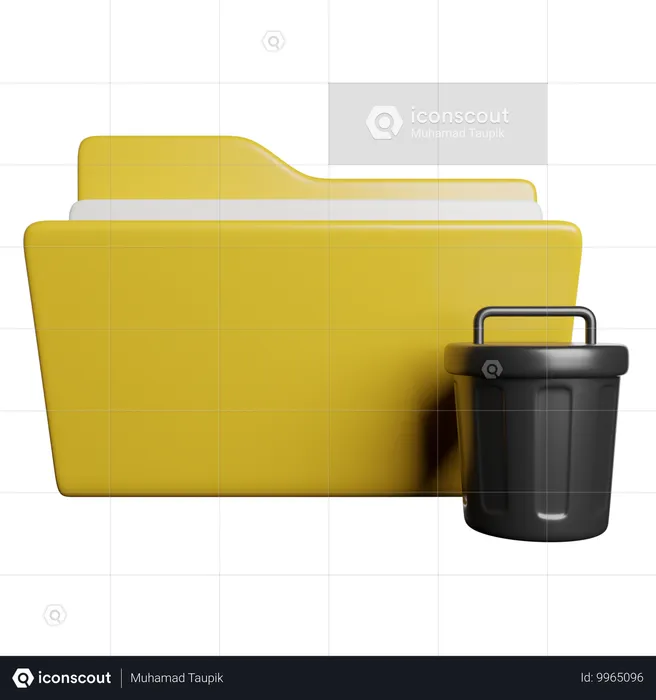 Delete Folder  3D Icon