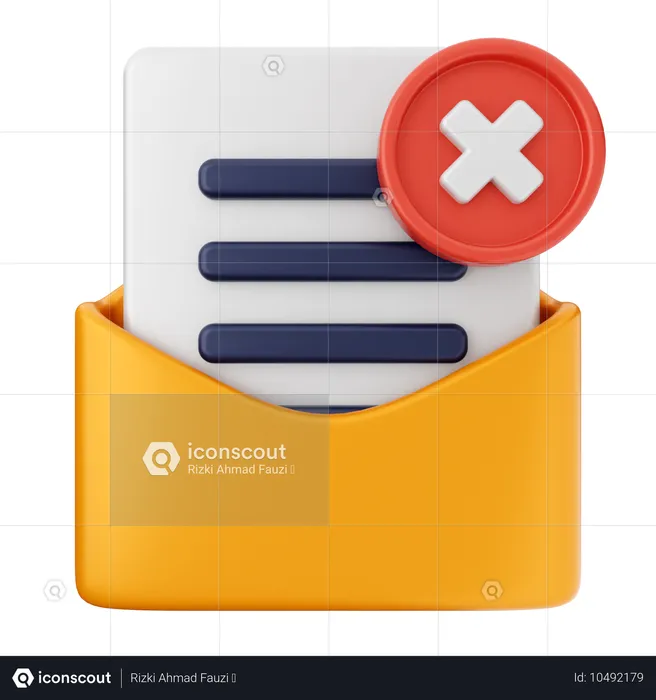 Delete Mail Message  3D Icon