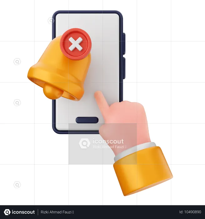 Delete Notification Smartphone  3D Icon