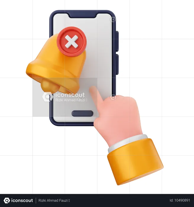 Delete Notification Smartphone  3D Icon