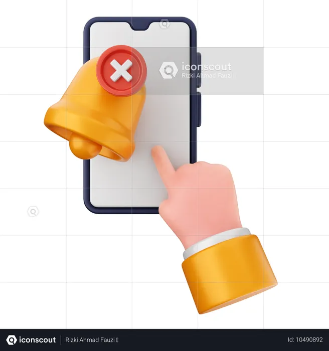 Delete Notification Smartphone  3D Icon