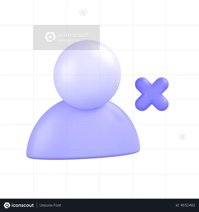 Delete User  3D Icon