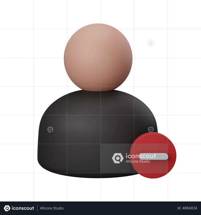 Delete user  3D Icon