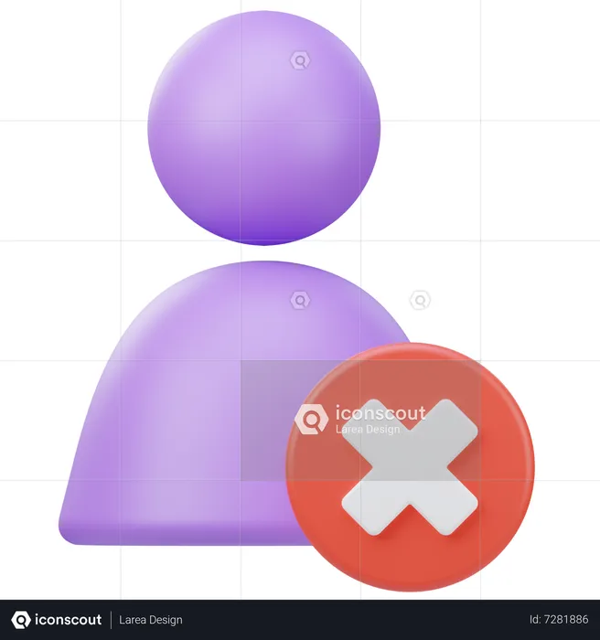Delete User  3D Icon