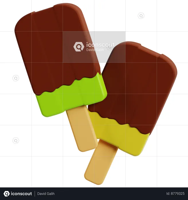 Délicieuses glaces au chocolat  3D Icon