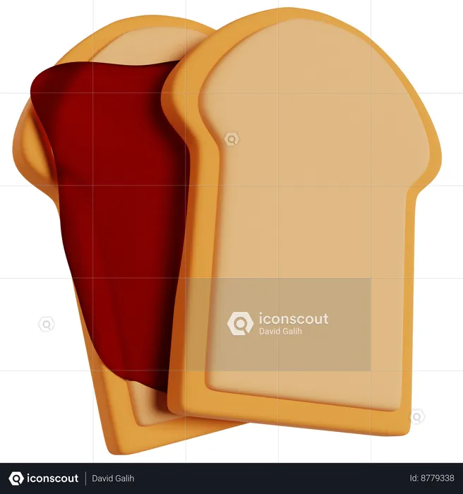 Delicious Bread Slice  3D Icon