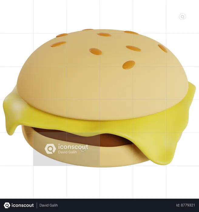 Delicious Cheeseburger  3D Icon