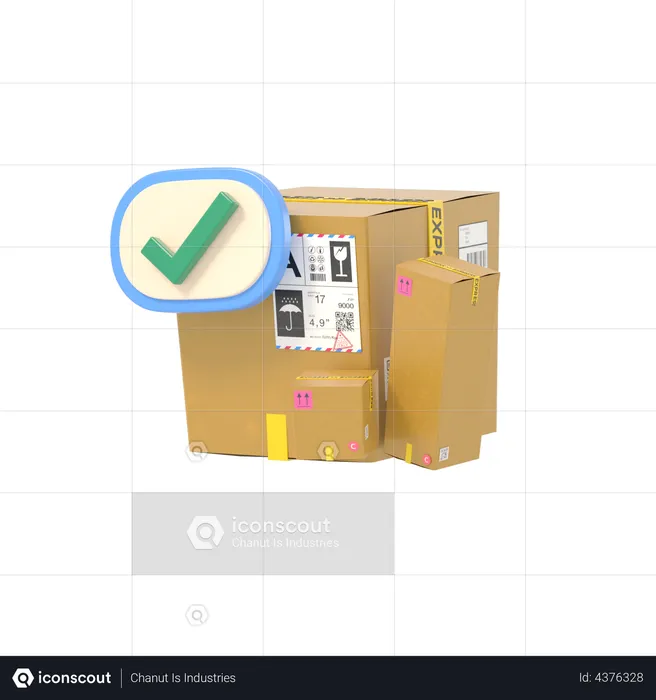 Delivered Package  3D Illustration