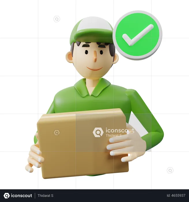 Delivered parcel  3D Illustration