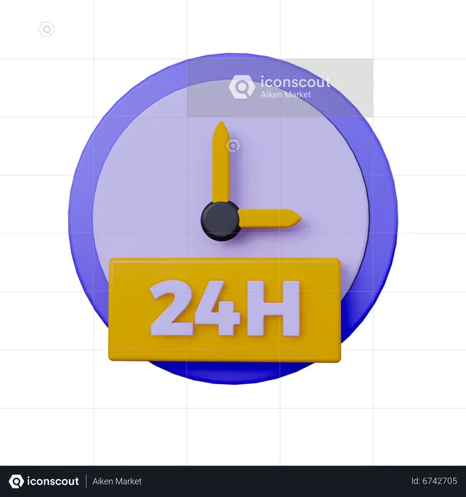 Delivery 24 hours  3D Icon