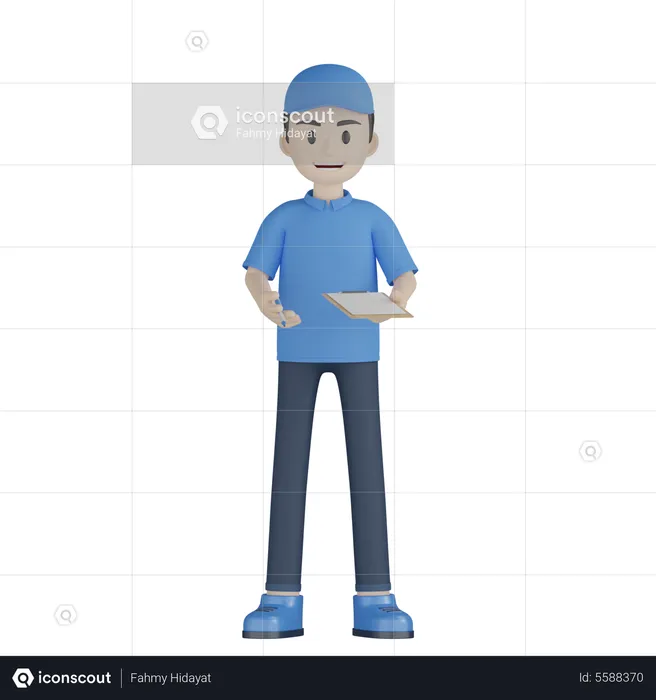 Delivery Agent Checking List  3D Illustration