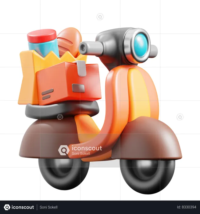 Delivery Bike  3D Icon